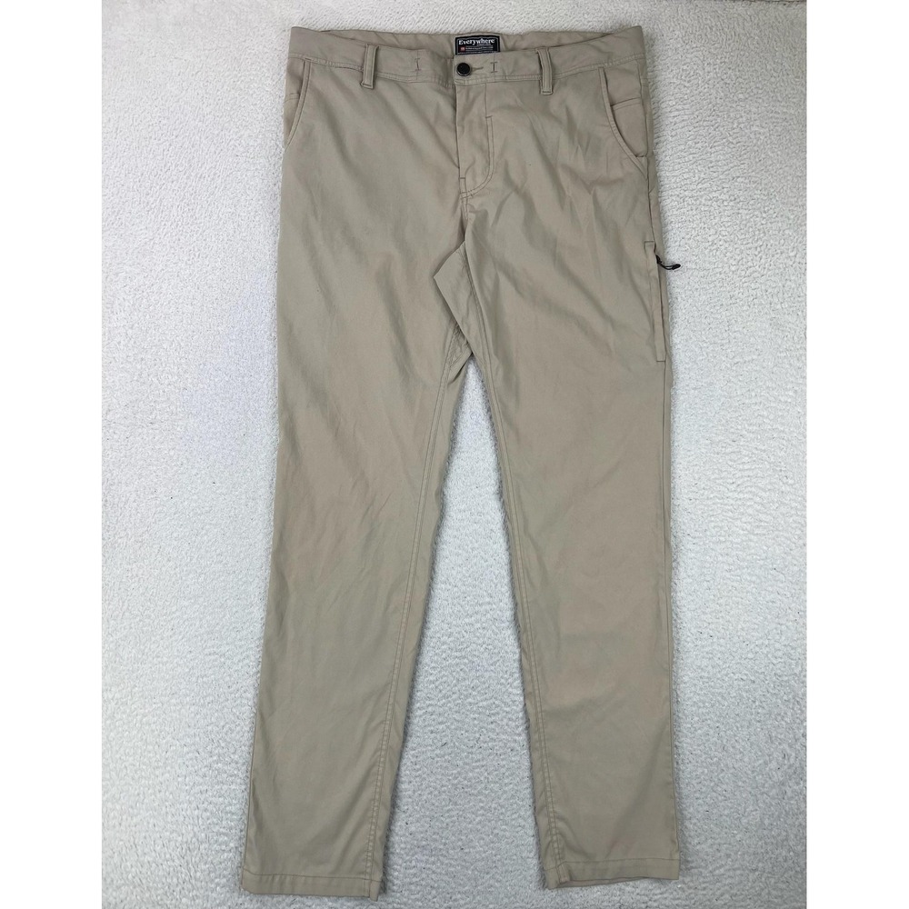 686 Everywhere Pants Mens 36x34 Beige Slim Softshell Hiking Stretch Travel Tech